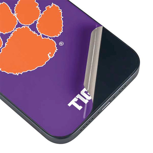 Clemson University Tiger Print Purple iPhone 13 Skin